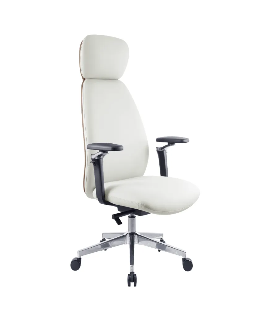 white office leather chair