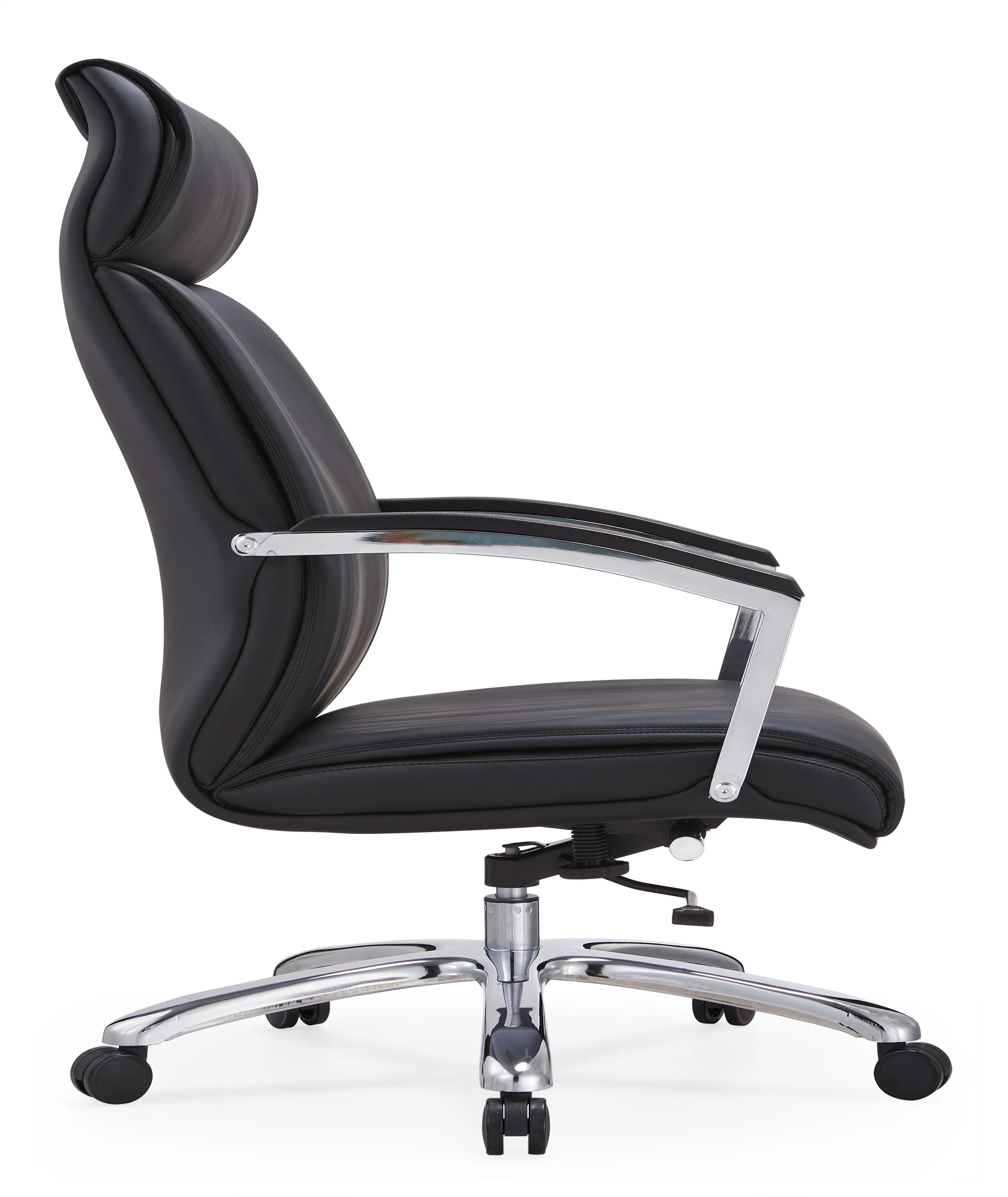 commercial-grade black PU leather upholstery