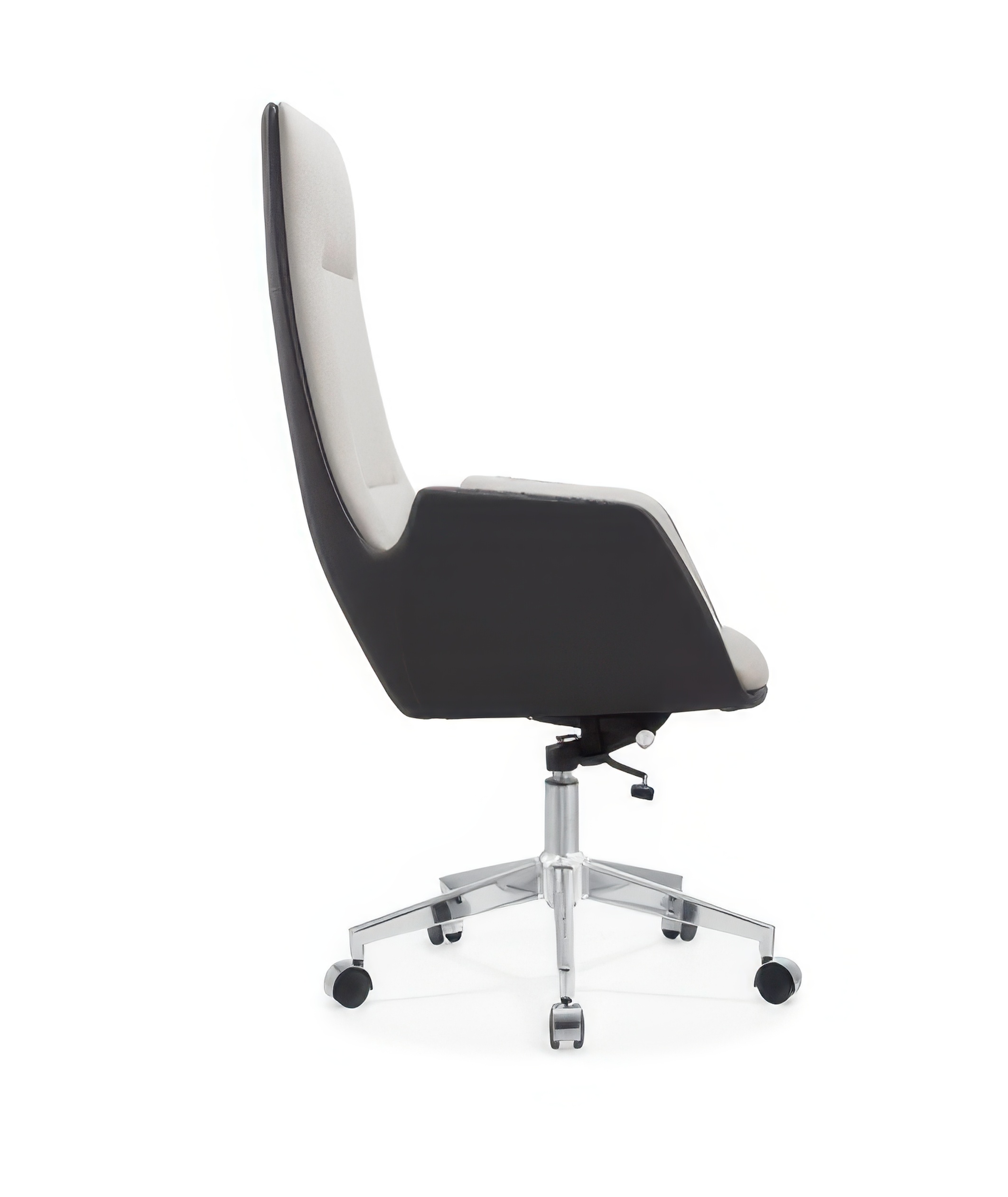 white leather office desk chair side