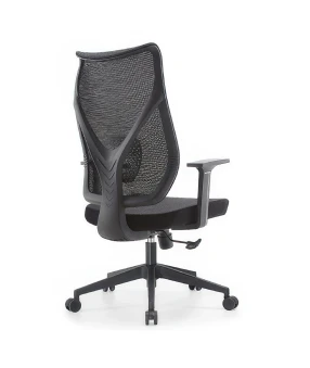 Black office mesh chair front